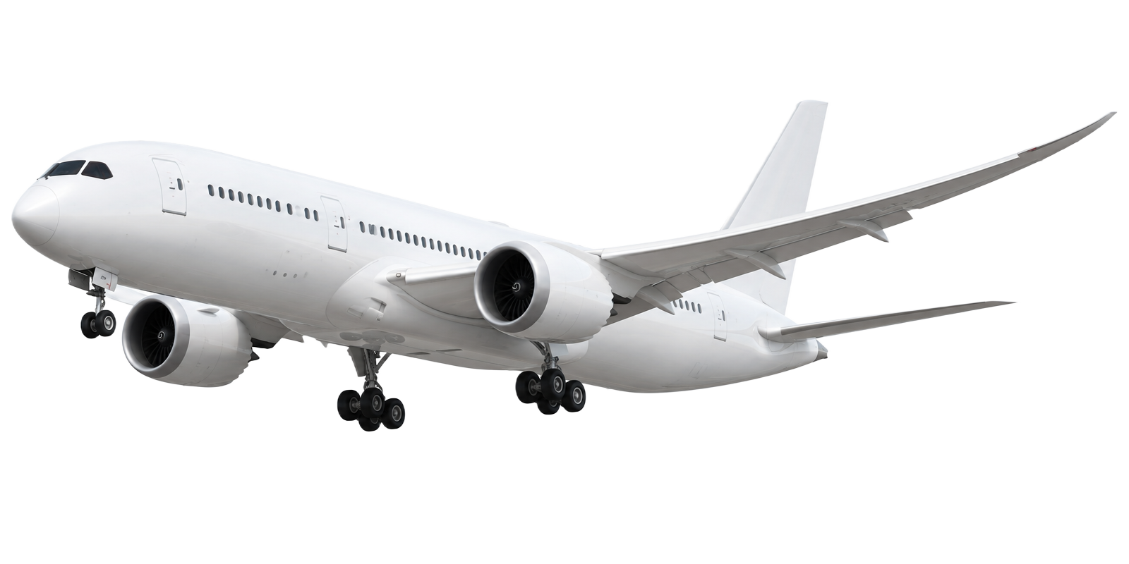Wide-body airliner with landing gear down